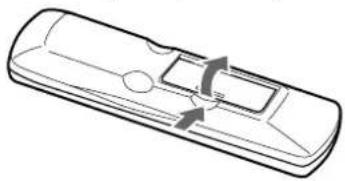 ONKYO DV-SP404 - Open the battery compartment, as shown. - 1