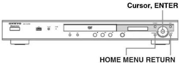 Oneyo One Cursor, ENTER HOME MENU RETURN