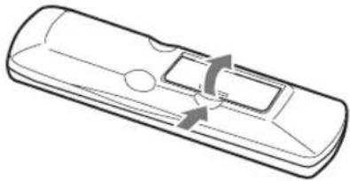 ONKYO DV-SP405 - Open the battery compartment, as shown. - 1