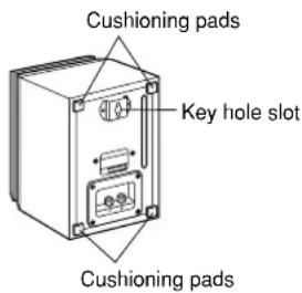Cushioning pads Key hole slot Cushioning pads