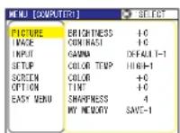 HITACHI CP-X5 - In the EASY MENU - 2