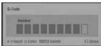 G-Code Number 0-4 Input Enter 699733 Delete 5× Close