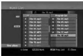 Music List File 10.mp3 Program list File 03.mp3 File 04.mp3 File 05.mp3 File 06.mp3 File 07.mp3 File 08.mp3 File 09.mp3 File 10.mp3 New effects C Enter QCDQ Mark REC# Prop. List F: Close