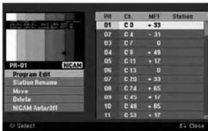 PR-01 NICAM Program Edit Station Rename Move Delete NICAM Anti/Off PR Cb.MF1 Station 01 C 0 +33 02 C 4 -31 03 C 7 0 04 C 8 +49 05 C 11 +17 06 C 13 0 07 C 20 +33 08 C 24 +65 09 C 45 +17 10 C 48 +65 11 C 53 +17 Select & Close