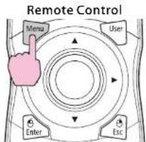 Remote Control Menu User Enter Esc