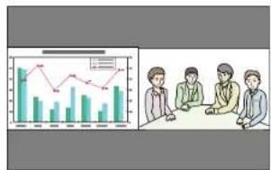 Illustration showing a line chart with bar graphs and a group of people in a meeting, likely depicting a business or operational context.