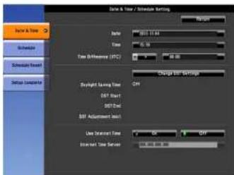 Data & Time / Subscan Setting Date: 03.11.04 Time: 25.18 Time Difference (UTC): 0.00 Change Data Settings Daylight Usage Time: 0PM OUT Start OUT End OUT Adjustment Time: Use Duration Time: 00:00:00 Insert Time Set: 00:00:00