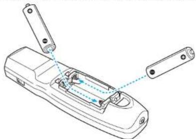 EPSON EB-Z10005U - Insert the batteries in the correct direction. - 1