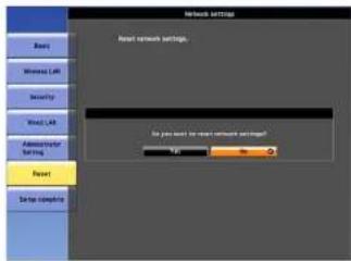 Network settings Reset network settings. Set your user for most network settings? OK Cancel Help