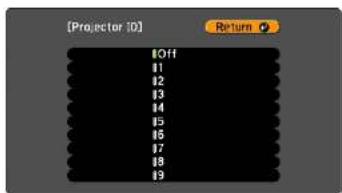 [Projector ID] Off 11 12 13 14 15 16 17 18 19