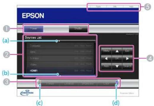 EPSON (a) (b) (c) (d) Sources List Compaio EAC Sipola Vino HOM1 Menu Edit OK ADD START