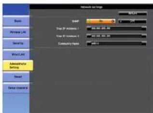 Network settings Basic Private List Security Web List Administrative Setting Reset Set to create it