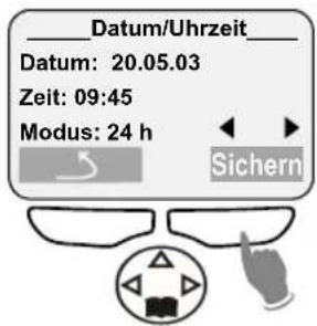 T-Mobile Sinus 721 Komfort - Menü-Führung am Beispiel „Datum und Uhrzeit einstellen“ - 13