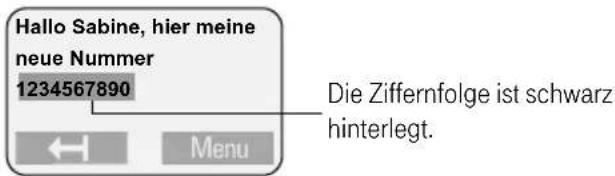 T-Mobile Sinus 721 Komfort - Rufnummer aus dem SMS-Text ins Telefonbuch übernehmen - 1