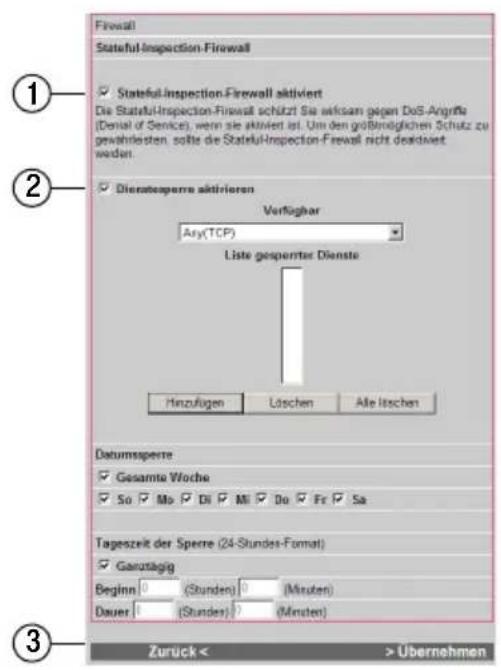 T-Mobile Teledat Router 631 - Firewall des Teledat Router 631 ein- und ausschalten - 1