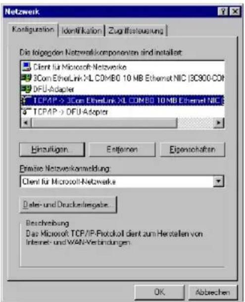 T-Mobile Teledat Router 631 - Installation von TCP/IP überprüfen: - 1