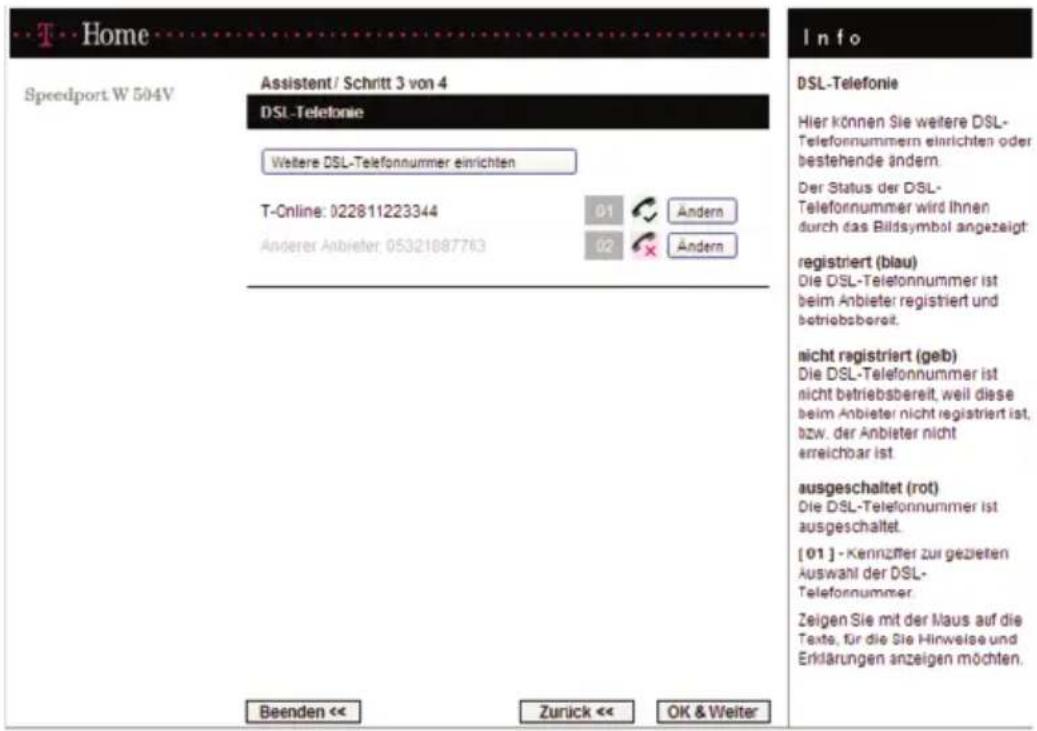 T-Mobile Speedport W 504V - Kundencenter: - 2