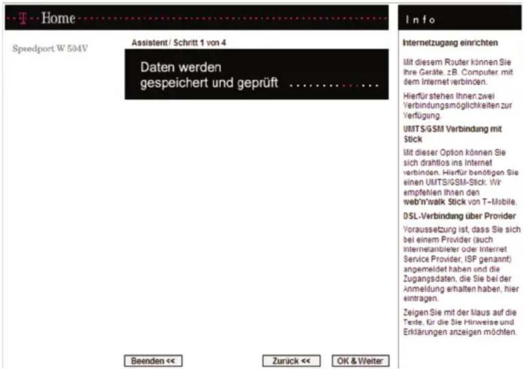 T-Mobile Speedport W 504V - 3b. Zugangsdaten für andere Provider - 1