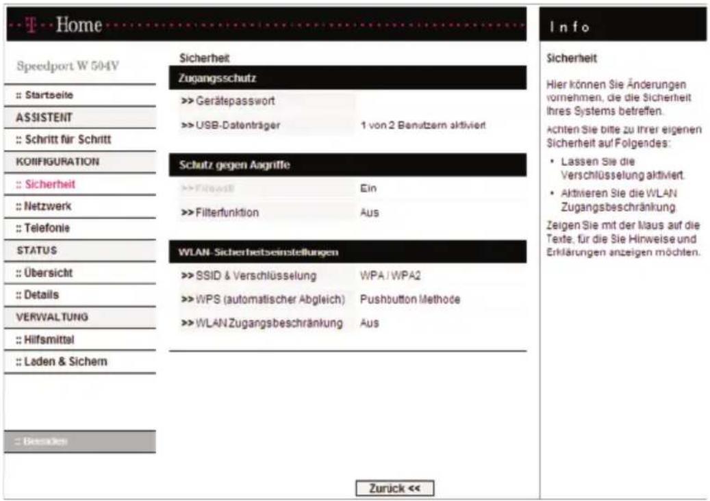T-Mobile Speedport W 504V - Sicherheit für den Netzbetrieb. - 1