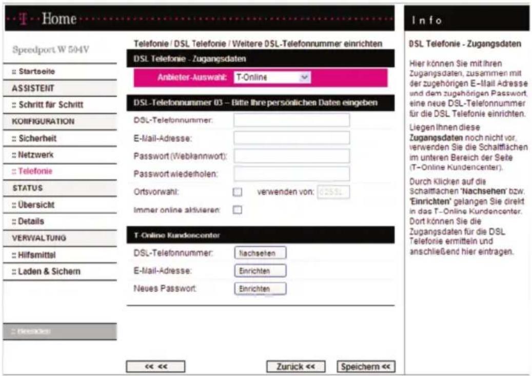 T-Mobile Speedport W 504V - DSL-Telefonie - 3