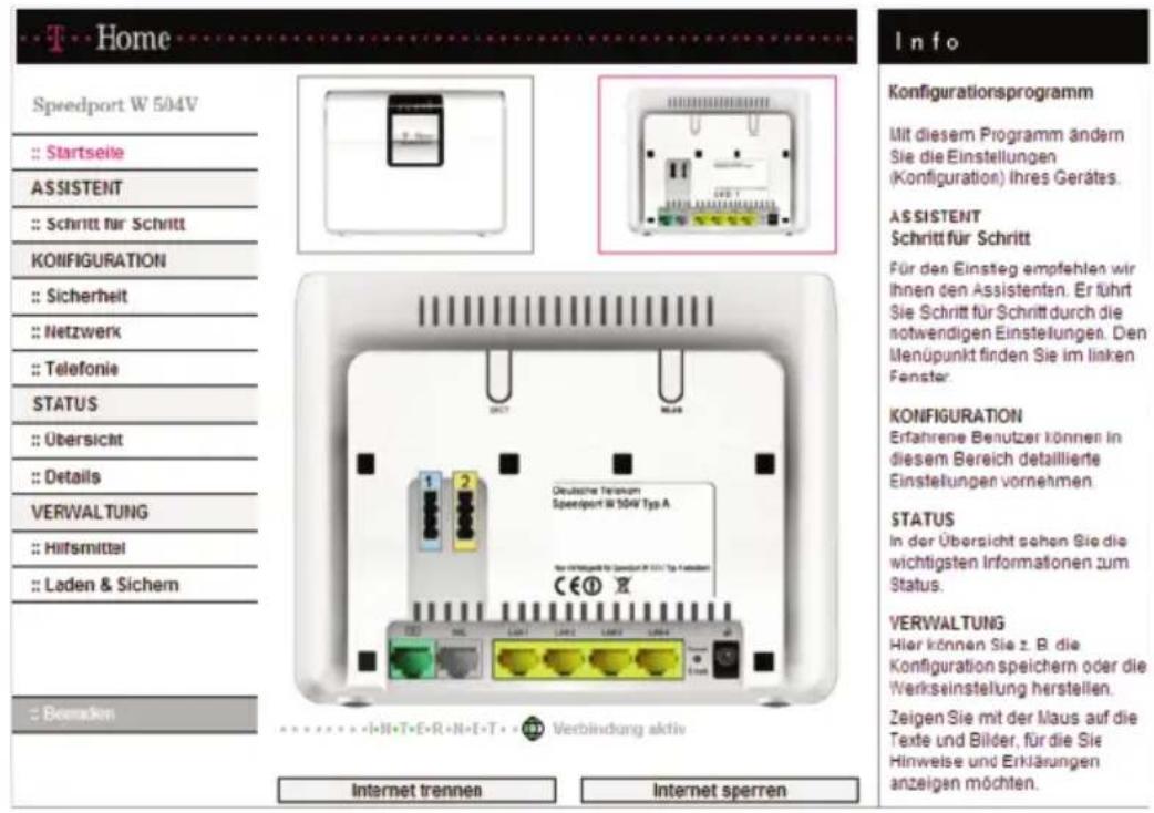 T-Mobile Speedport W 504V - Festnetz-Anschluss - 3