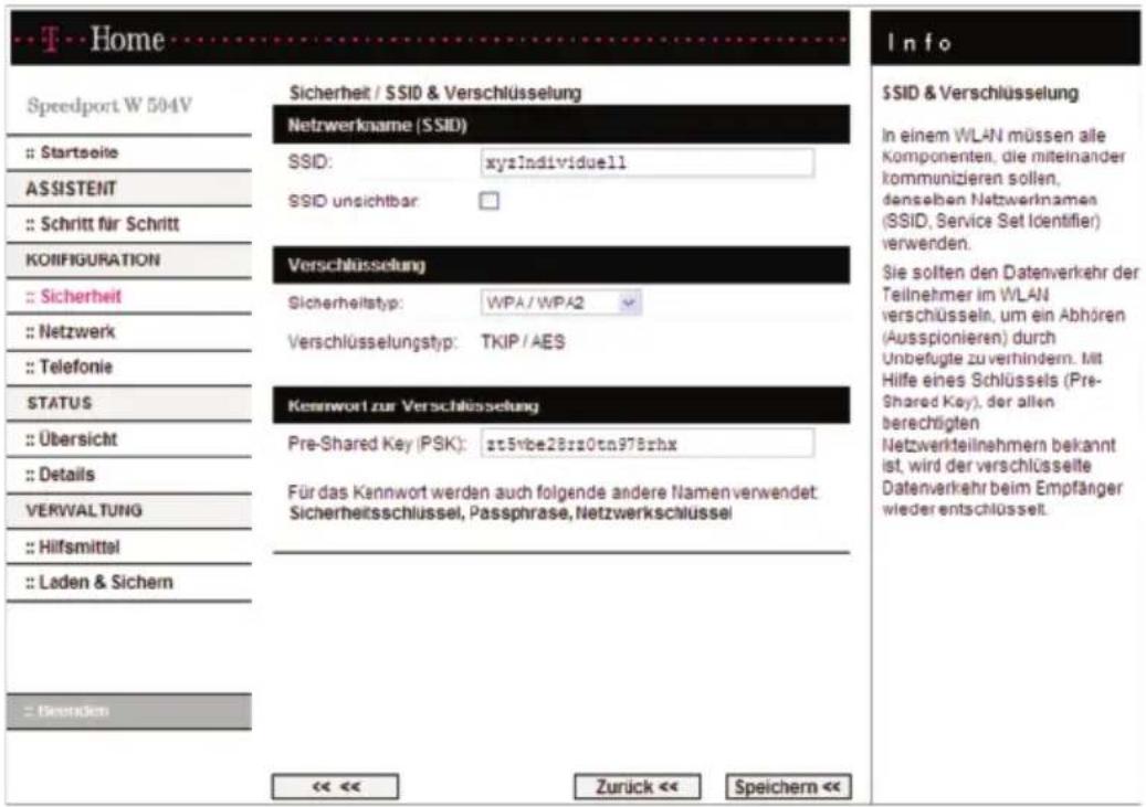 T-Mobile Speedport W 504V - Netzwerkname (WLAN-Name) - 1