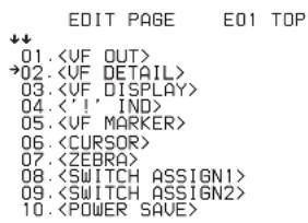 EDIT PAGE E01 TOP ↓↓ 01. →02. 03. 04. <'!' IND> 05. 06. 07. 08. 09. 10.