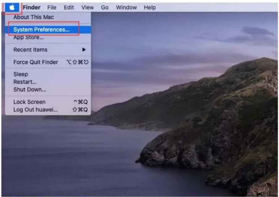 Finder File Edit View Go Window Help About This Mac System Preferences... App Store... Recent Items Force Quit Finder Sleep Restart... Shut Down... Lock Screen ^ %Q Log Out huawei... ^ %Q