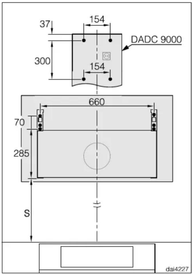 MIELE DA9091 - Drilling diagram for wall mounting - 1
