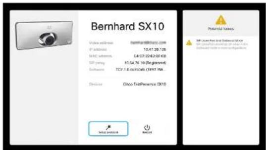 CISCO TelePresence SX10 - Gain Access to the Settings - 2