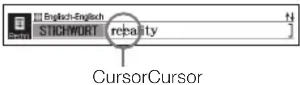 English-English STICHWORT reality CursorCursor