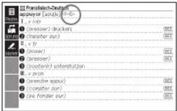 Französisch-Deutsch appuyer [apuja] → 6 I. v inr ① (adresser) drucken ② (insulator sur) Ⅱ. v fr ① (passer) ② (presser) ③ (soutenir) unterstützen Ⅲ. v pron ① (prendre appui) ② (computer sur) ③ (so fonder sur)