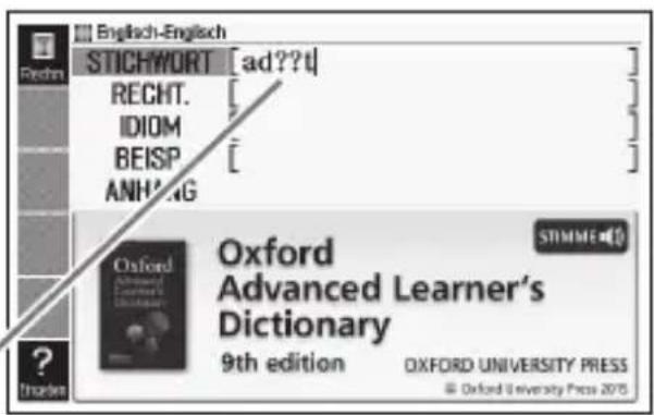 English-Englisch STICHWORT [ad??t] RECHT. [ IDIOM BEISP. ANHAG Oxford Advanced Learner's Dictionary 9th edition OXFORD UNIVERSITY PRESS © Oxford University Press 2015