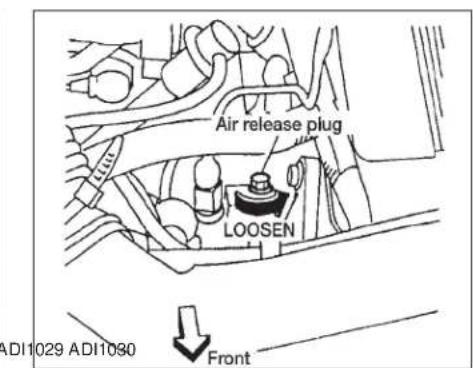 Air release plug LOOSEN AD11029 AD11030 Front