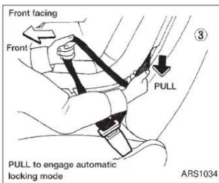 Front facing Front PULL ③ PULL to engage automatic locking mode ARS1034