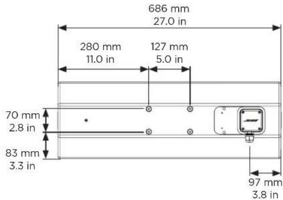 686 mm 27.0 in 280 mm 11.0 in 127 mm 5.0 in 70 mm 2.8 in 83 mm 3.3 in 97 mm 3.8 in