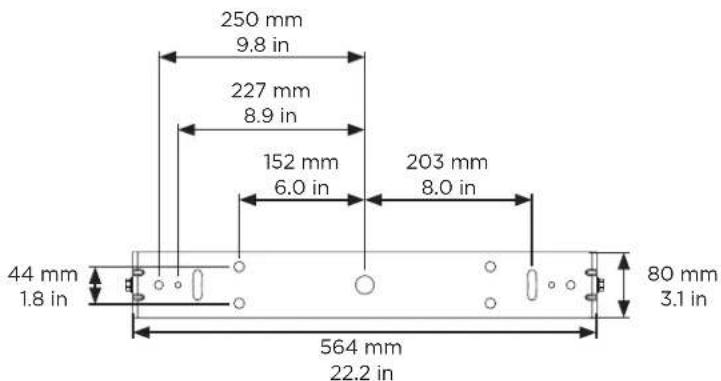 250 mm 9.8 in 227 mm 8.9 in 152 mm 6.0 in 203 mm 8.0 in 44 mm 1.8 in 80 mm 3.1 in 564 mm 22.2 in