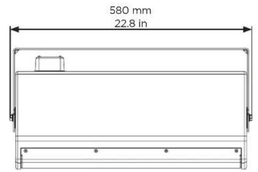 580 mm 22.8 in
