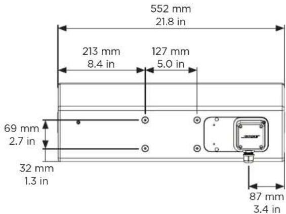552 mm 21.8 in 213 mm 8.4 in 127 mm 5.0 in 69 mm 2.7 in 32 mm 1.3 in 87 mm 3.4 in
