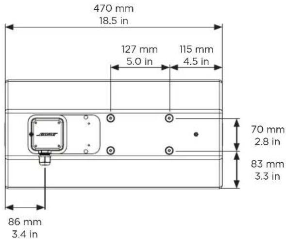470 mm 18.5 in 127 mm 5.0 in 115 mm 4.5 in 70 mm 2.8 in 83 mm 3.3 in 86 mm 3.4 in