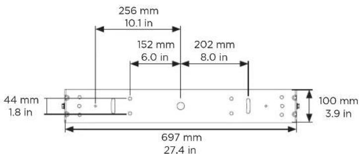 256 mm 10.1 in 152 mm 6.0 in 202 mm 8.0 in 44 mm 1.8 in 697 mm 27.4 in 100 mm 3.9 in