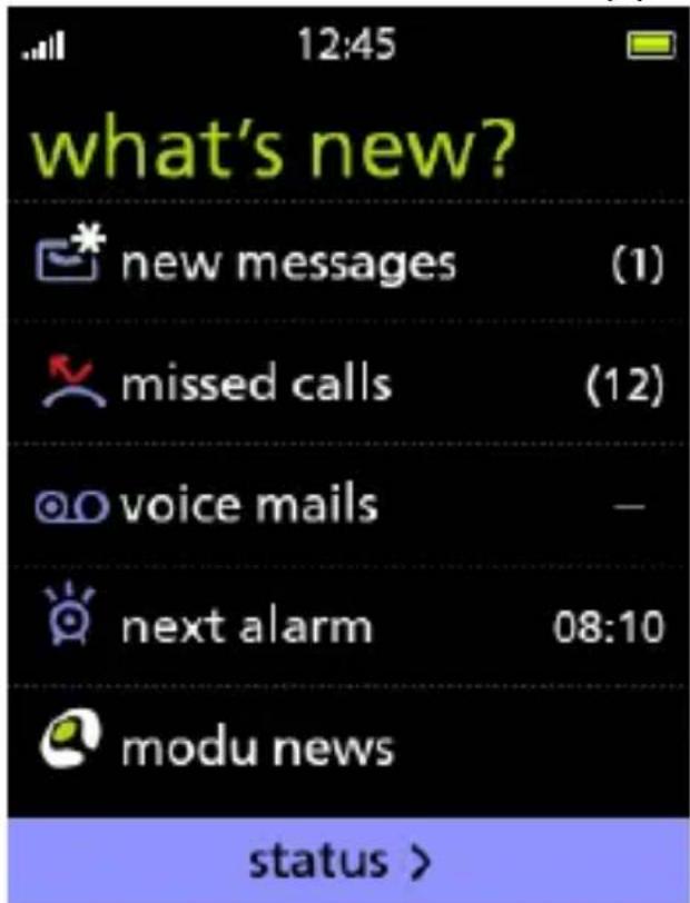Modu T - On the home screen, swipe down. - 1