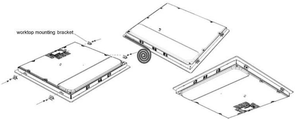 CANDY FUS 100-40 W - Fixing the vitroceramic hob: - 1
