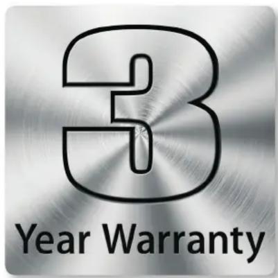 3 Year Warranty
