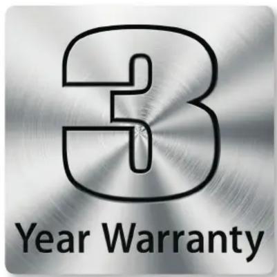 3 Year Warranty