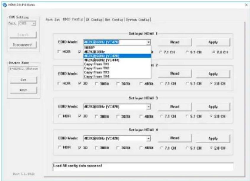 SY Electronics SY-MS44-18G - EDID Config Panel - 1