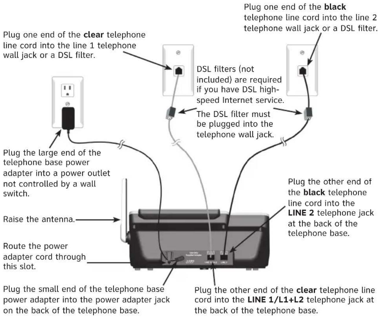AT&T TL88102 - Option 2: Installation with separate line jacks - 1