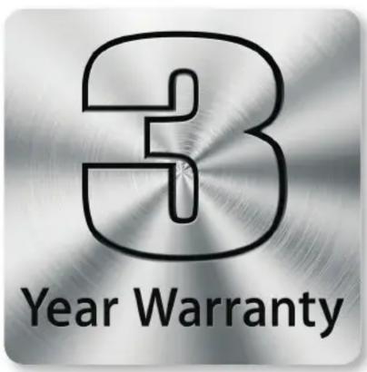 3 Year Warranty