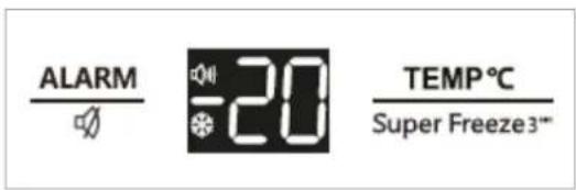 ALARM -20 TEMP°C Super Freeze3™