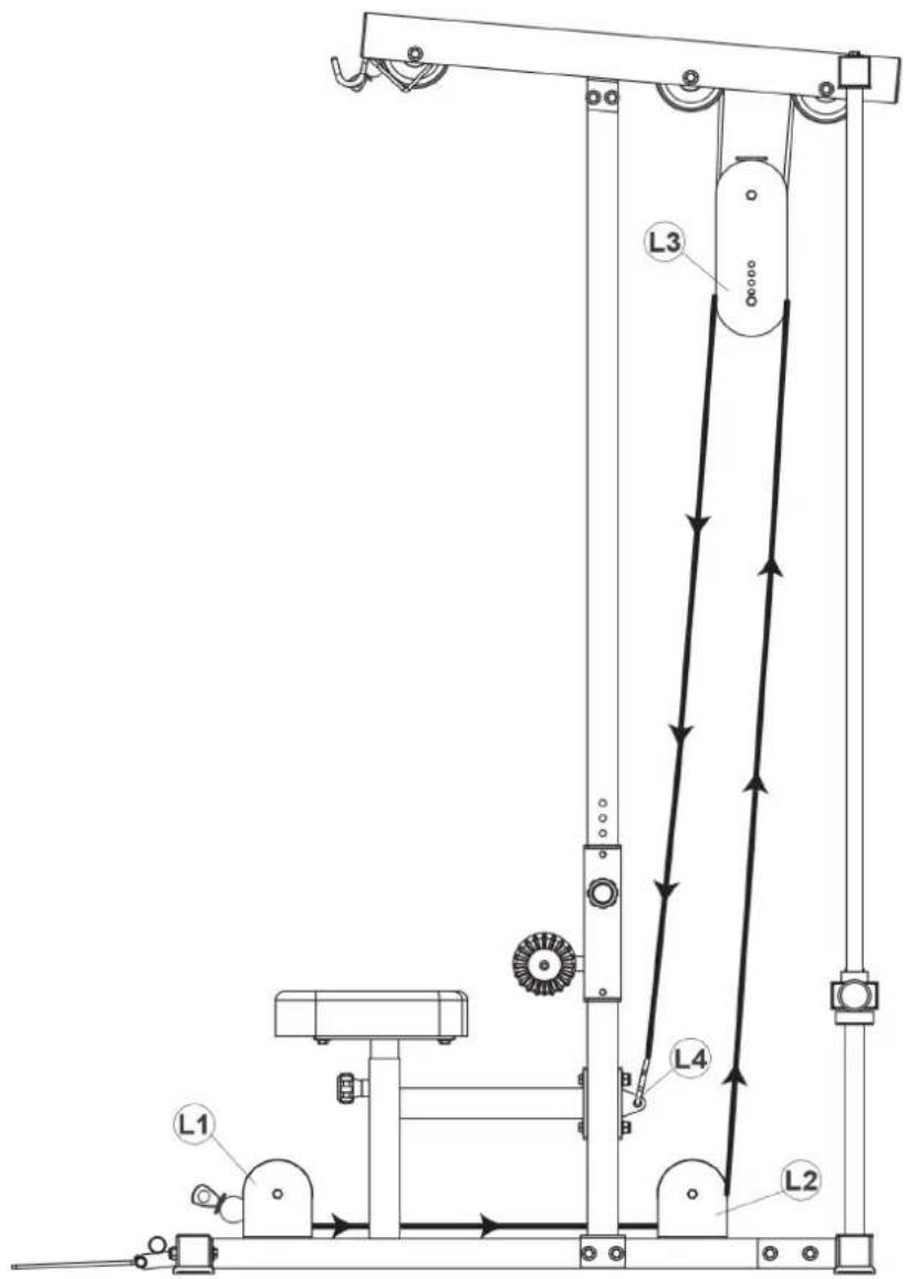 BodyCraft Lat Pull Tower - SCHRITT 6: Unteres Kabel montieren - 1